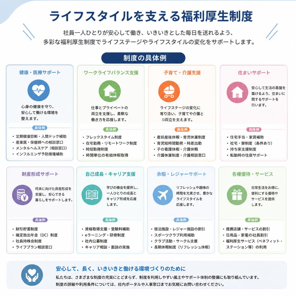充実した福利厚生で安心の生活